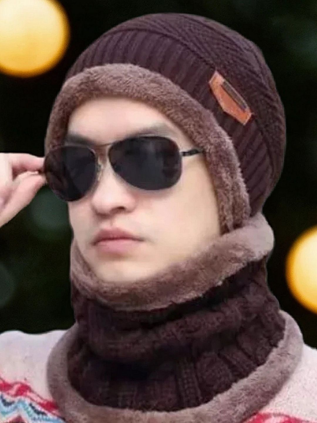 Infispace Unisex Woollen Beanie Cap With Neck Warmer-picture-54