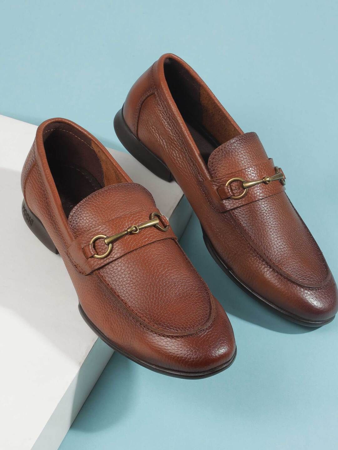 Mochi Men Textured Leather Formal Loafers-picture-41