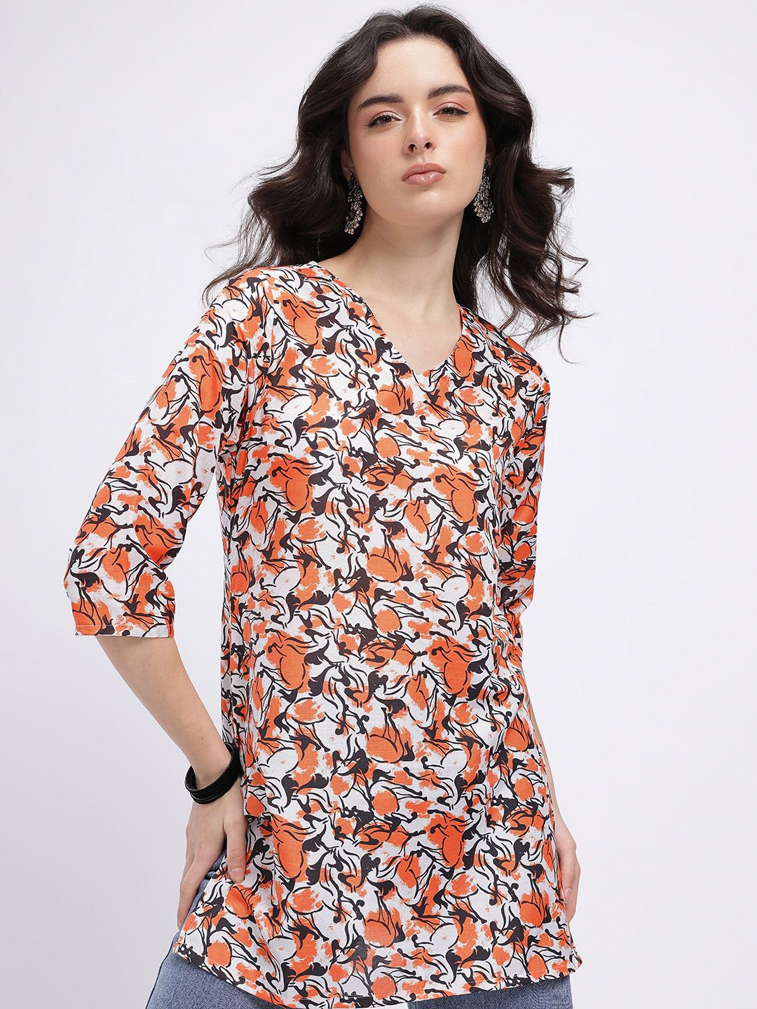 Anouk Rustic Abstract Printed V-Neck Straight Kurti-picture-38