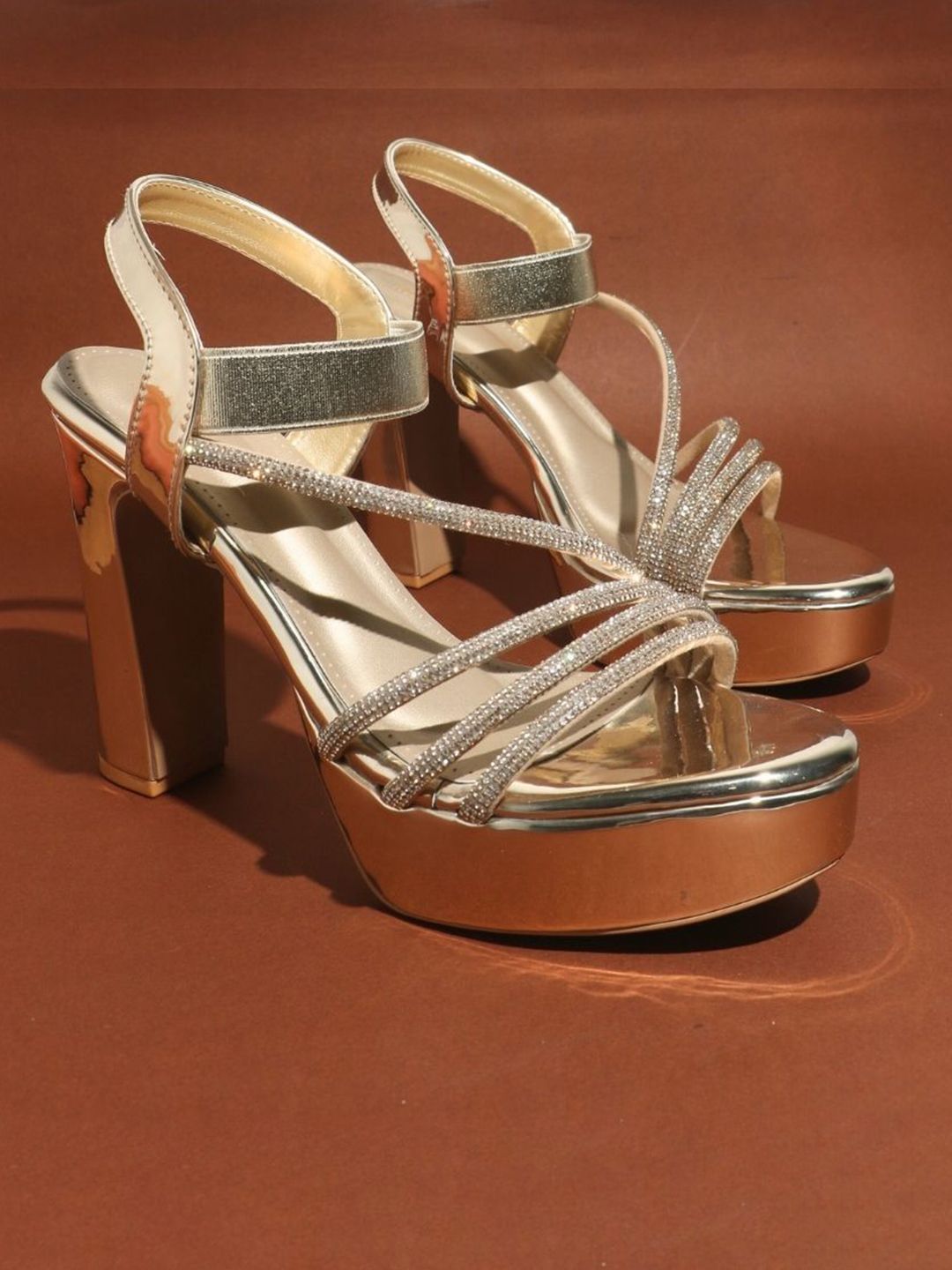 Koblerr Women Western Embellished Party Block Heels Sandals-picture-27