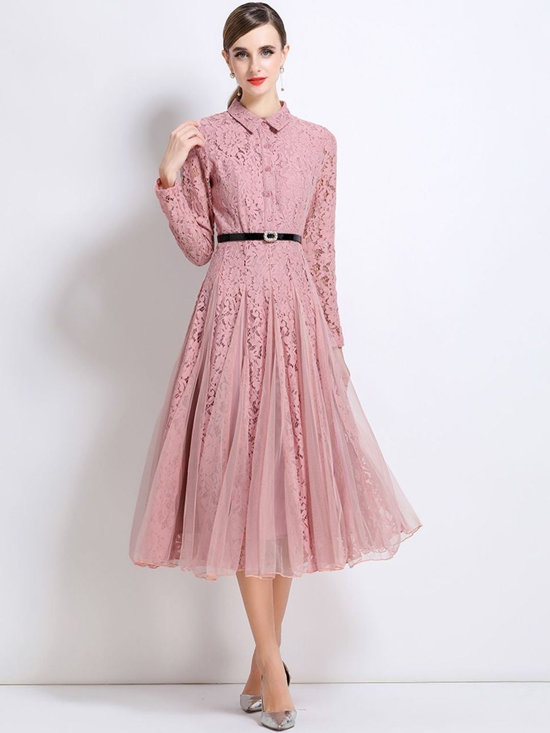 JC Collection Women Embroidered Fit & Flare Midi Dress-picture-52