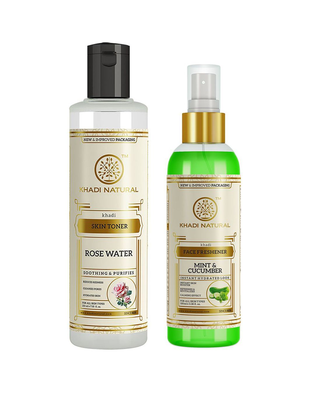 Khadi Natural Set of Rose Water Toner 210ml & Mint Cucumber Face Spray 100ml-image-44