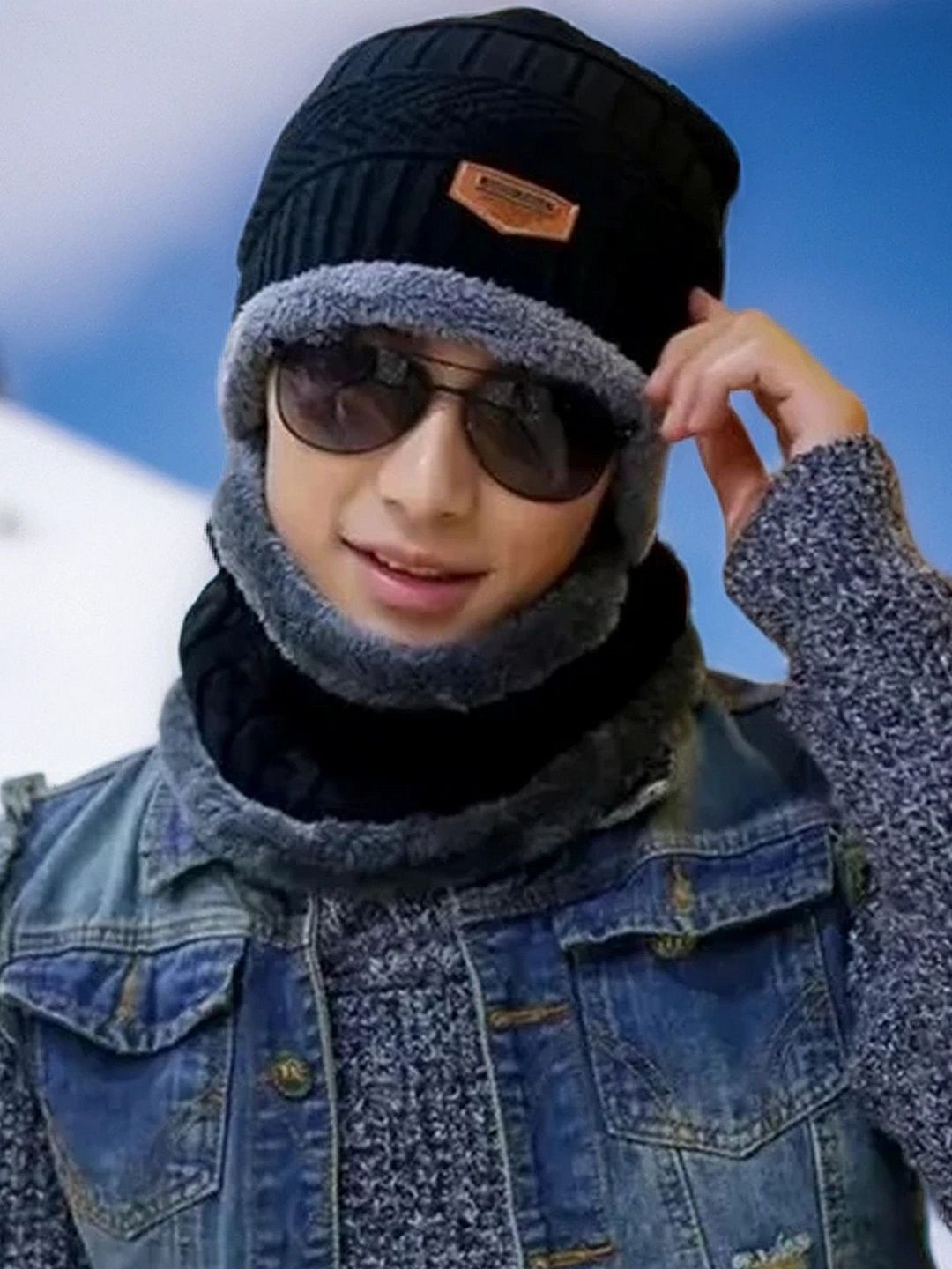 Infispace Unisex Woollen Beanie With Neck Warmer-picture-14