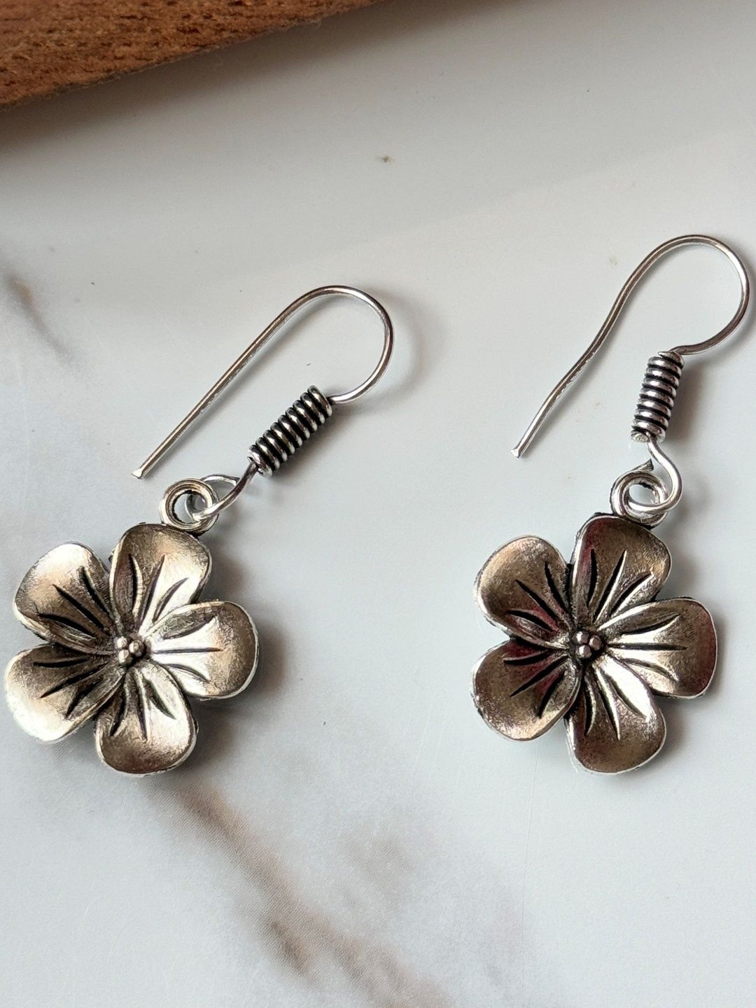 Jhumki Wala Floral Sterling Silver Drop Earrings-picture-40