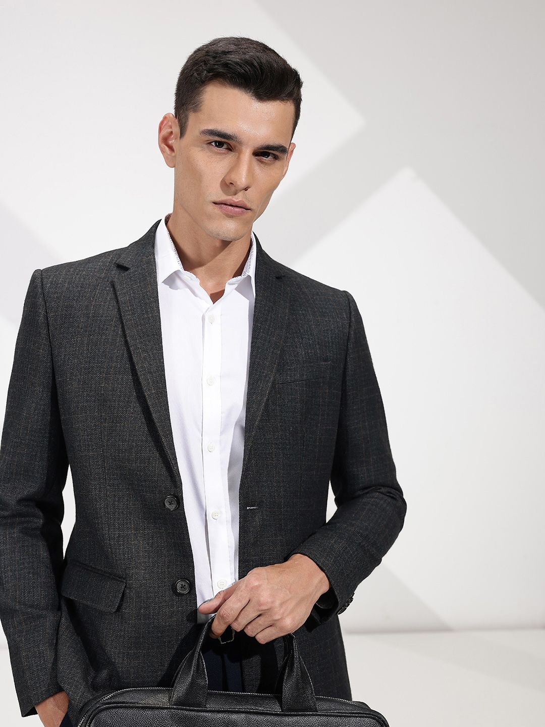 INVICTUS Slim-Fit Checked Single-Breasted Semiformal Blazer-picture-47