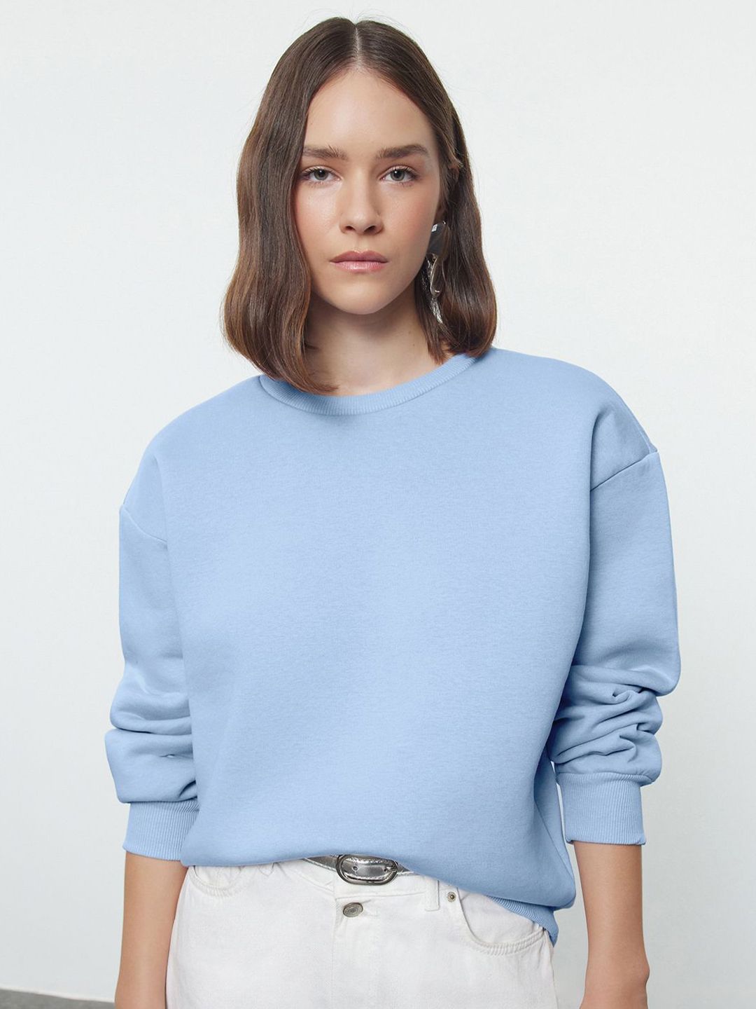 Trendyol Women Round Neck Pullover Sweatshirt-picture-14