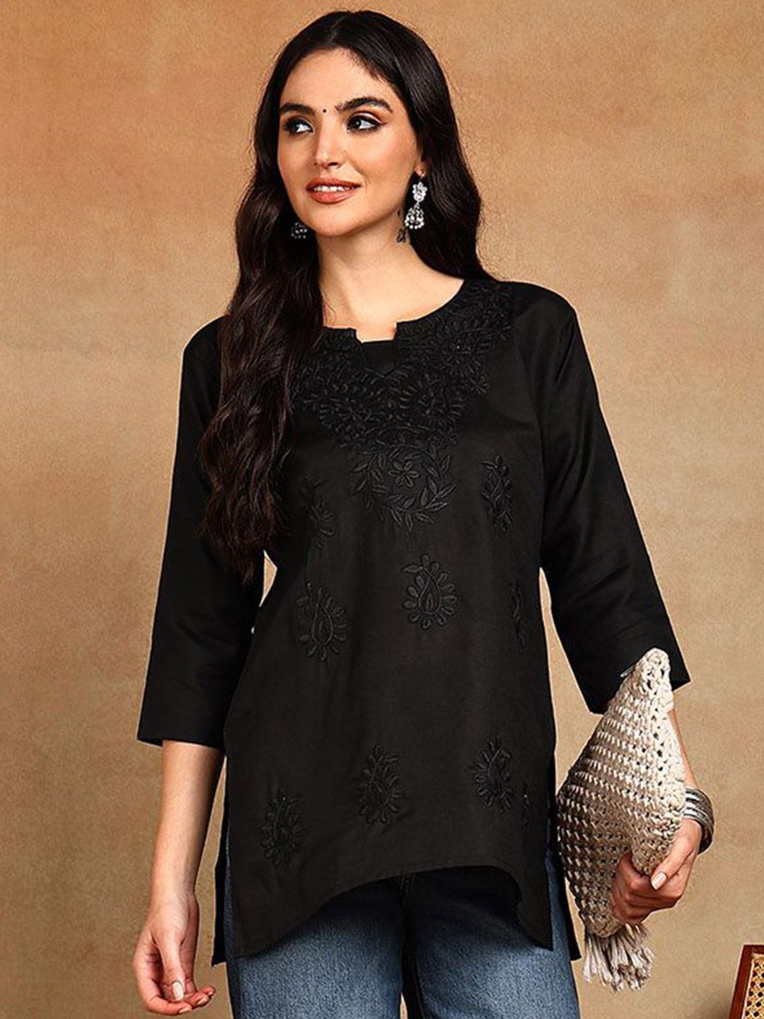 TOP N THREAD Ethnic Motifs Embroidered Chikankari Chikankari Kurti-picture-19
