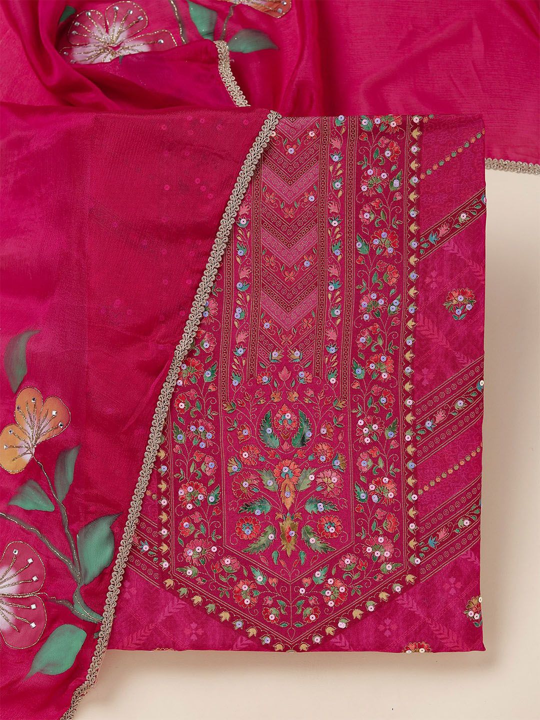 Koskii Floral Embroidered Unstitched Dress Material-image-44