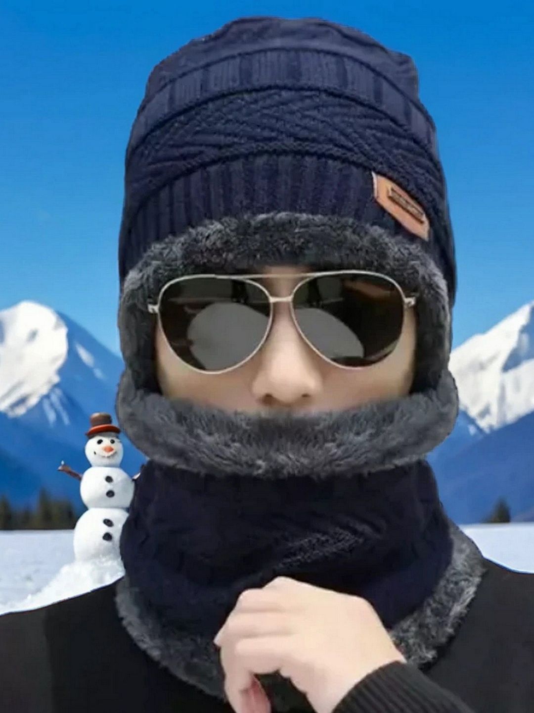 Infispace Unisex Beanie Cap With Neck Warmer-image-31