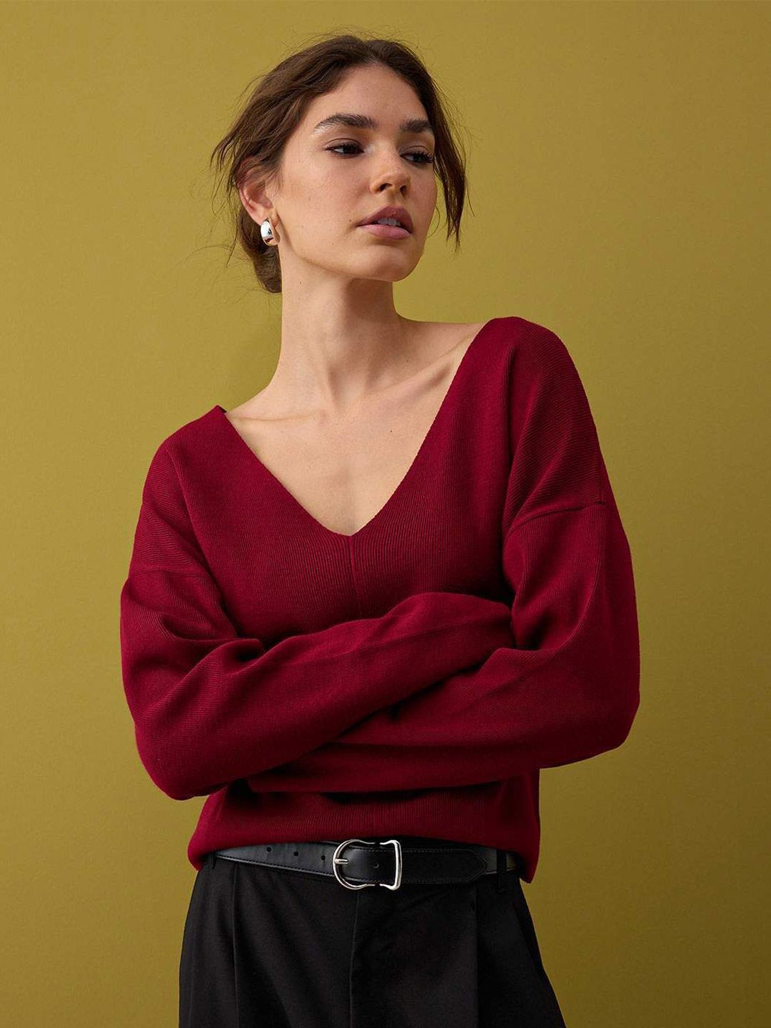 Trendyol Women V-Neck Long Sleeves Pullover-picture-14