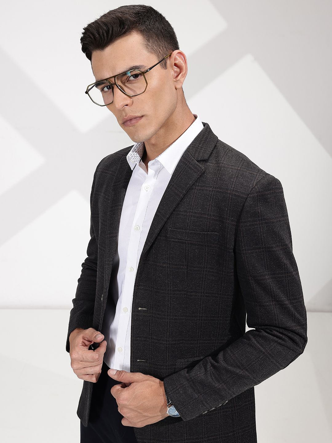 INVICTUS Slim Fit Checked Single-Breasted Semiformal Blazer-picture-35