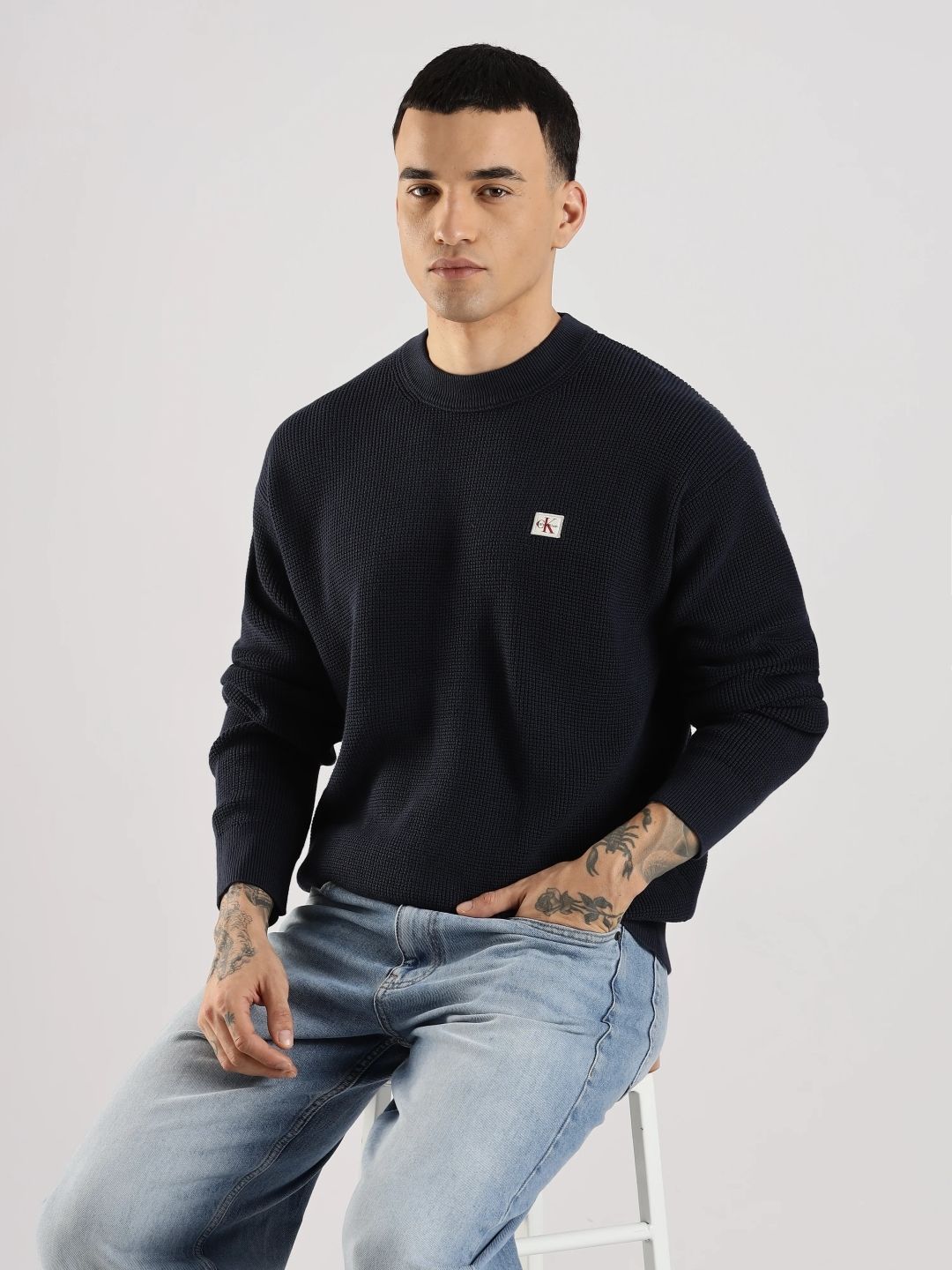 Calvin Klein Jeans Relaxed Fit Round Neck Cotton Pullover-image-18