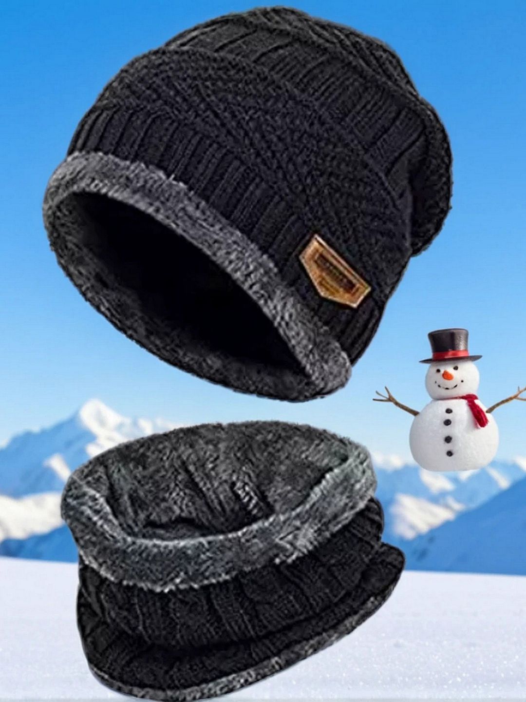 Infispace Men Woollen Beanie With Neck Warmer-image-6