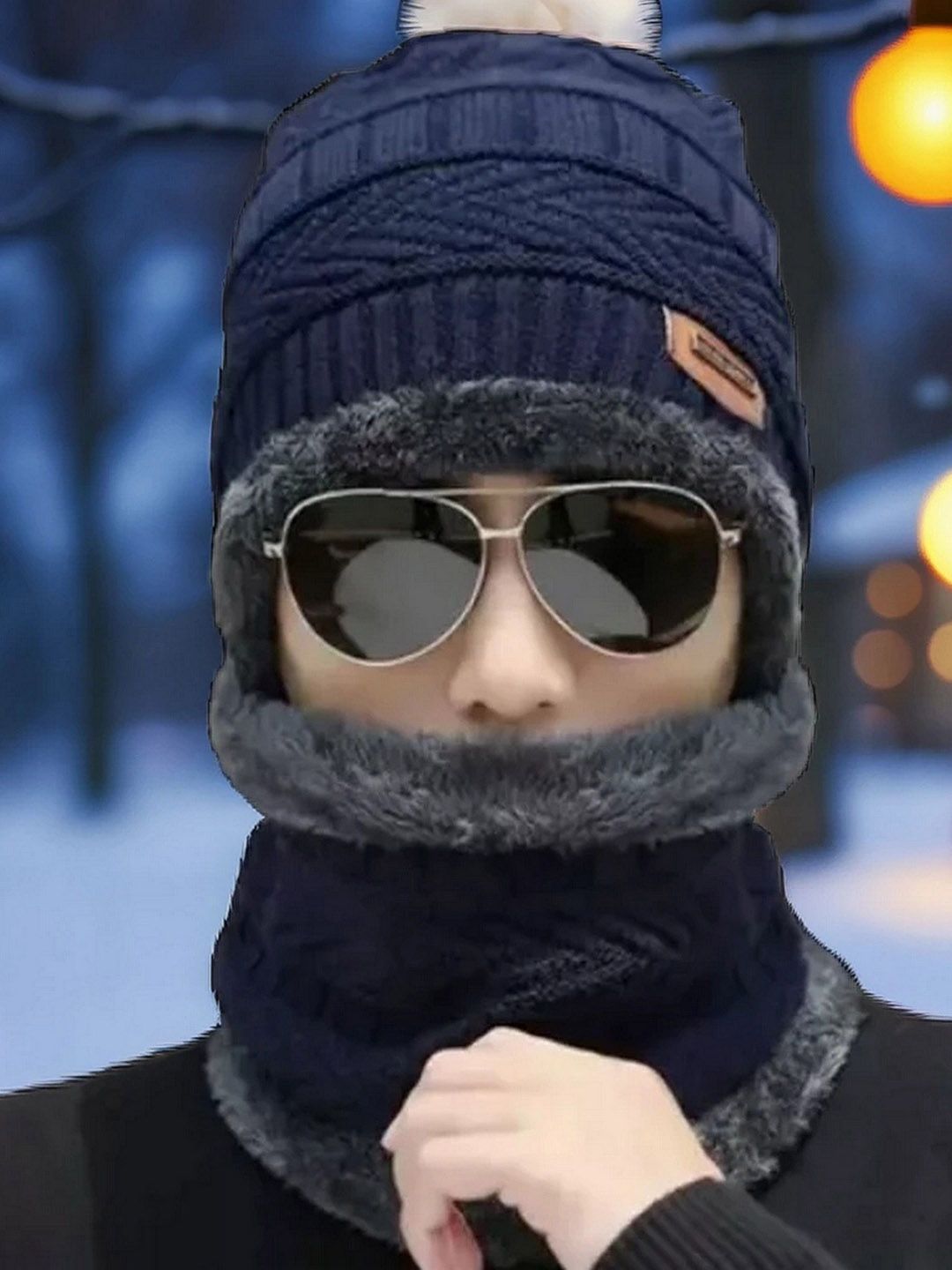 Infispace Unisex Beanie Cap With Neck Warmer-image-39