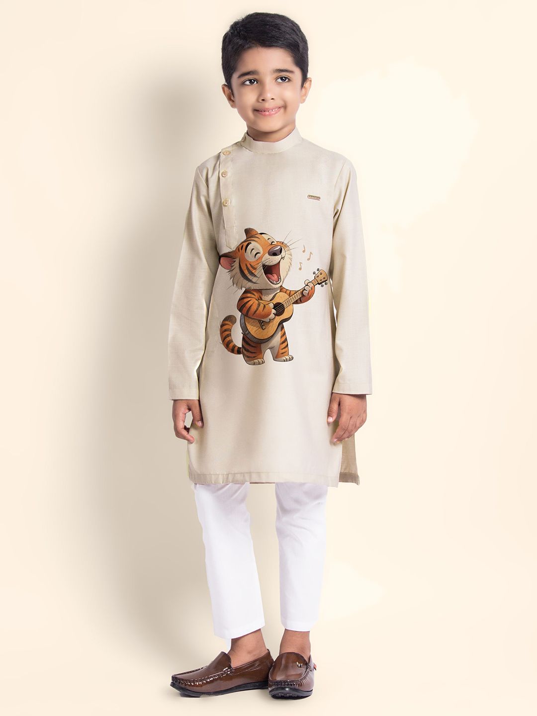 DEVOILER Boys Printed Mandarin Collar Kurta-picture-49