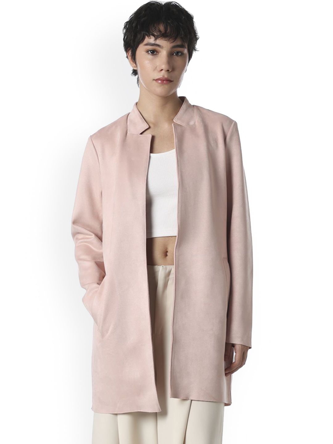 ONLY Women Suede Longline Open Front Jacket-picture-51
