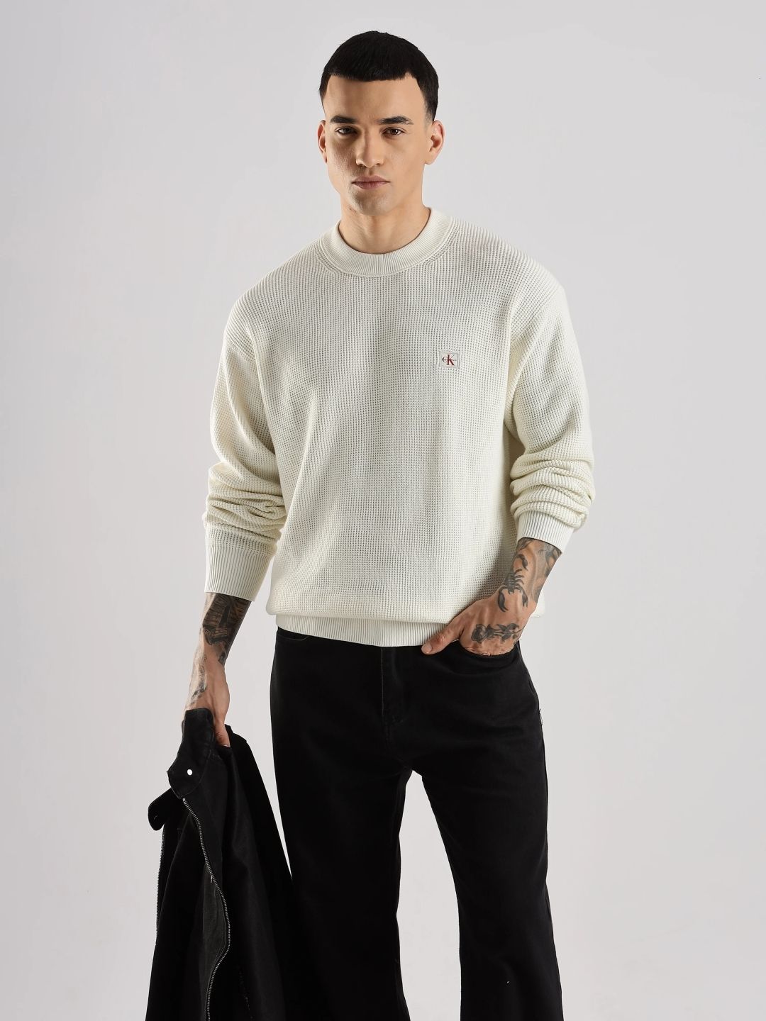 Calvin Klein Jeans Relaxed Fit Round Neck Cotton Pullover-image-39