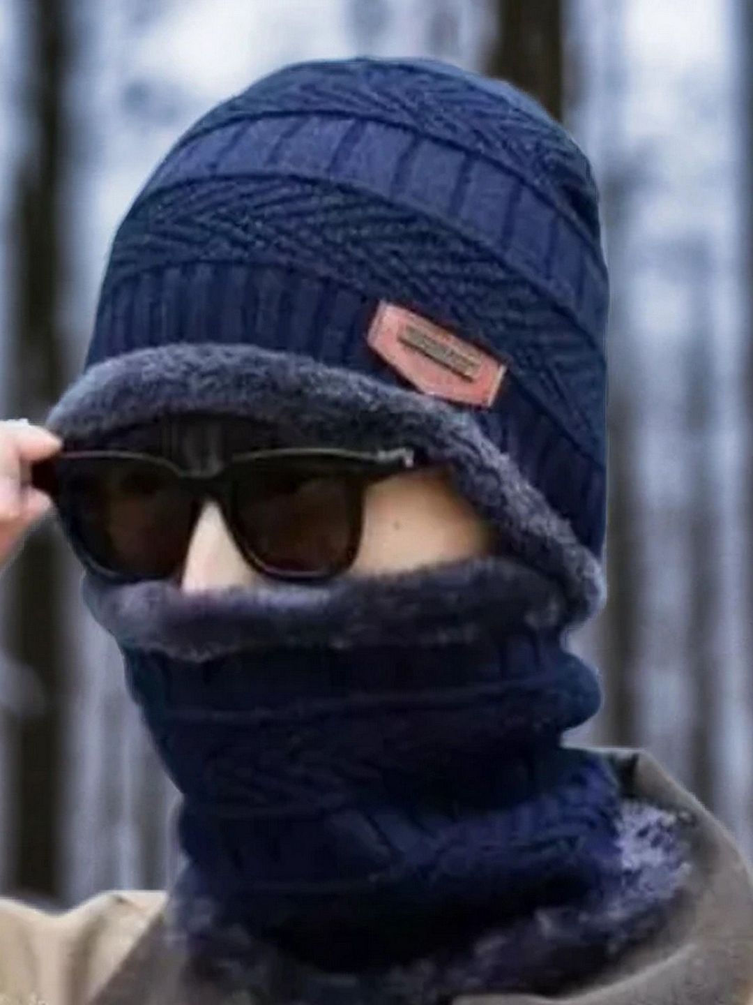 Infispace Unisex Woollen Beanie With Neck Warmer-picture-14