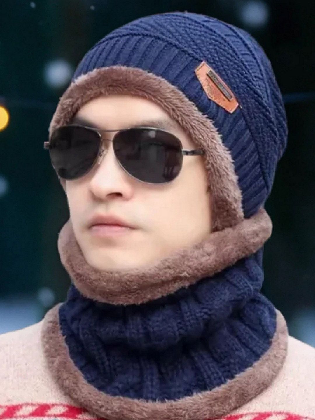 Infispace Unisex Woollen Beanie With Neck Warmer-picture-46