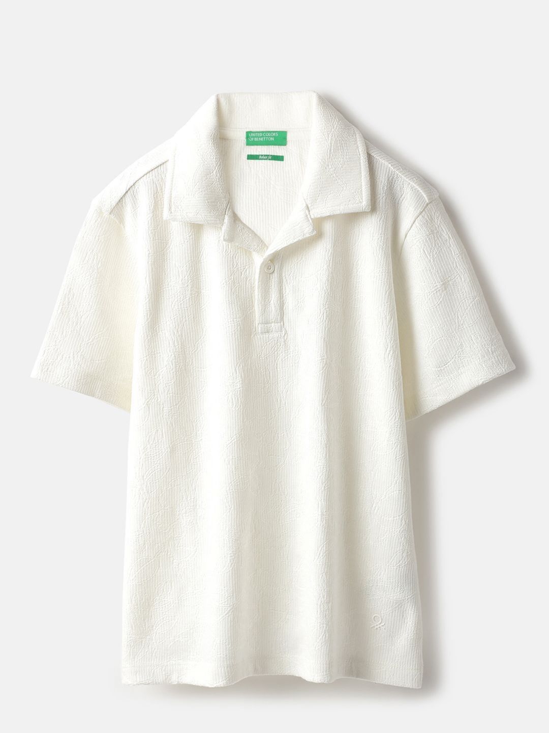 United Colors of Benetton Boys Self Design Polo Collar Cotton Relaxed Fit Cotton T-shirt-picture-10