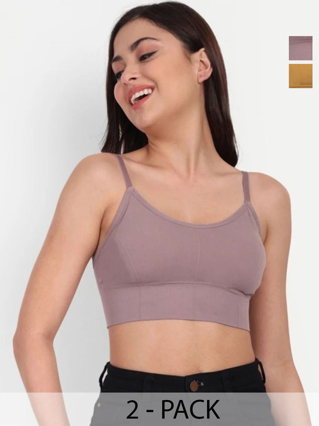 TERMINAX Pack of 2 Full Coverage Lightly Padded Bralette Bra-image-28