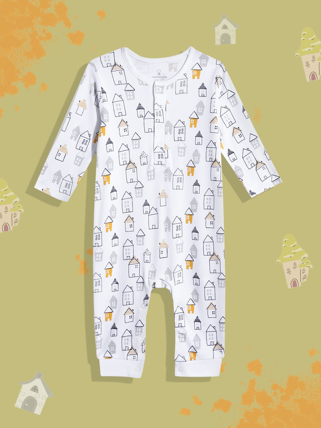 mothercare Infants Conversational Print Pure Cotton Rompers