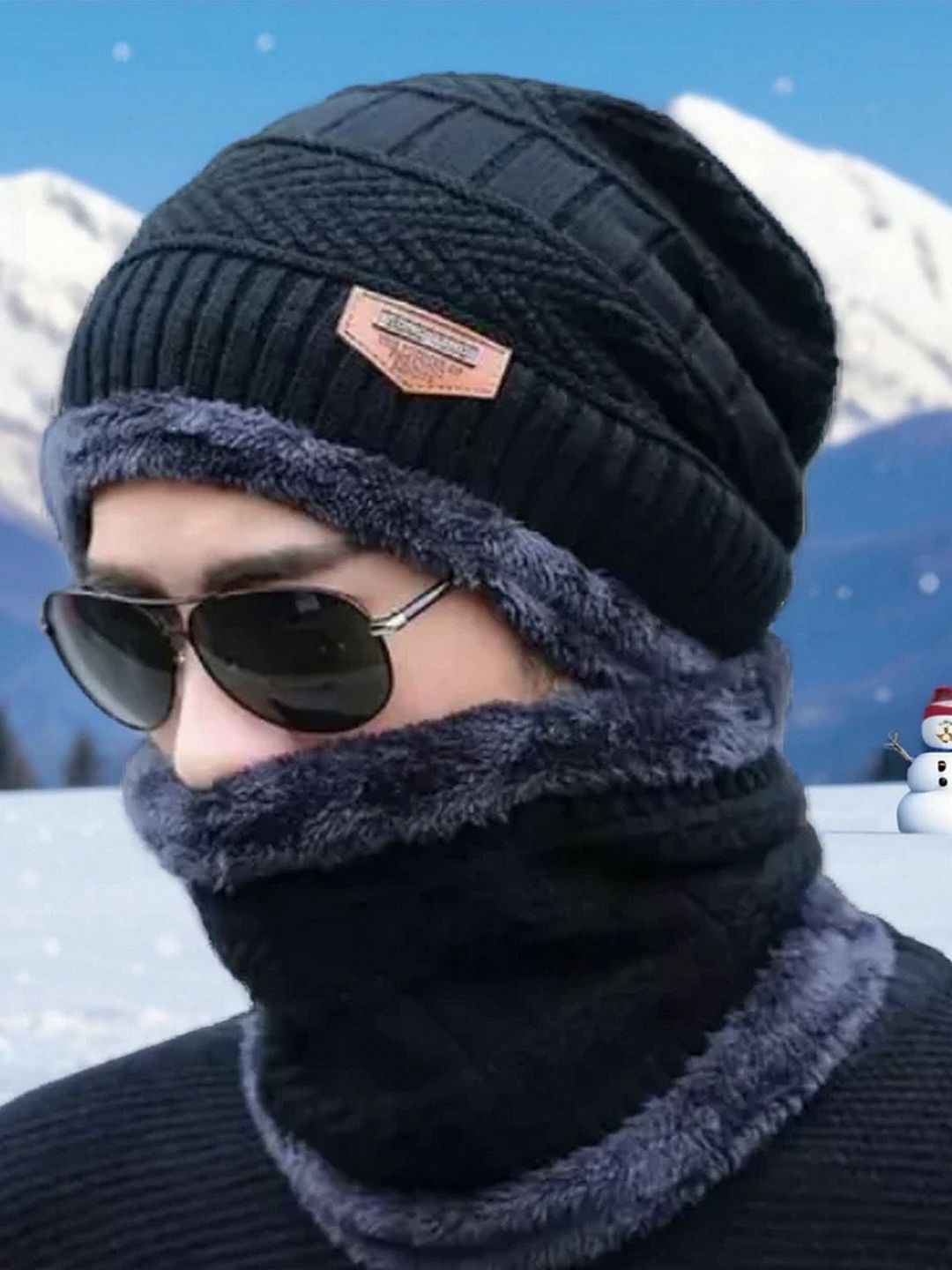 Infispace Unisex Woollen Beanie With Neck Warmer-picture-39