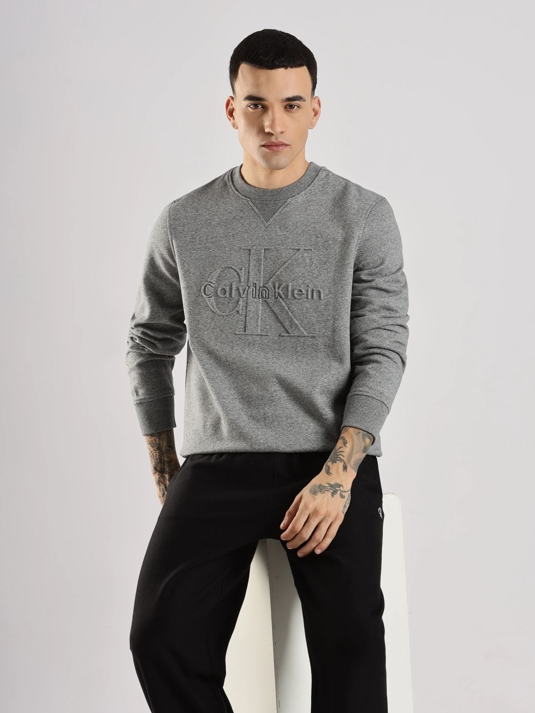 Calvin Klein Jeans Men Brand Logo Printed Round Neck Puyllover Sweatshirt-picture-32