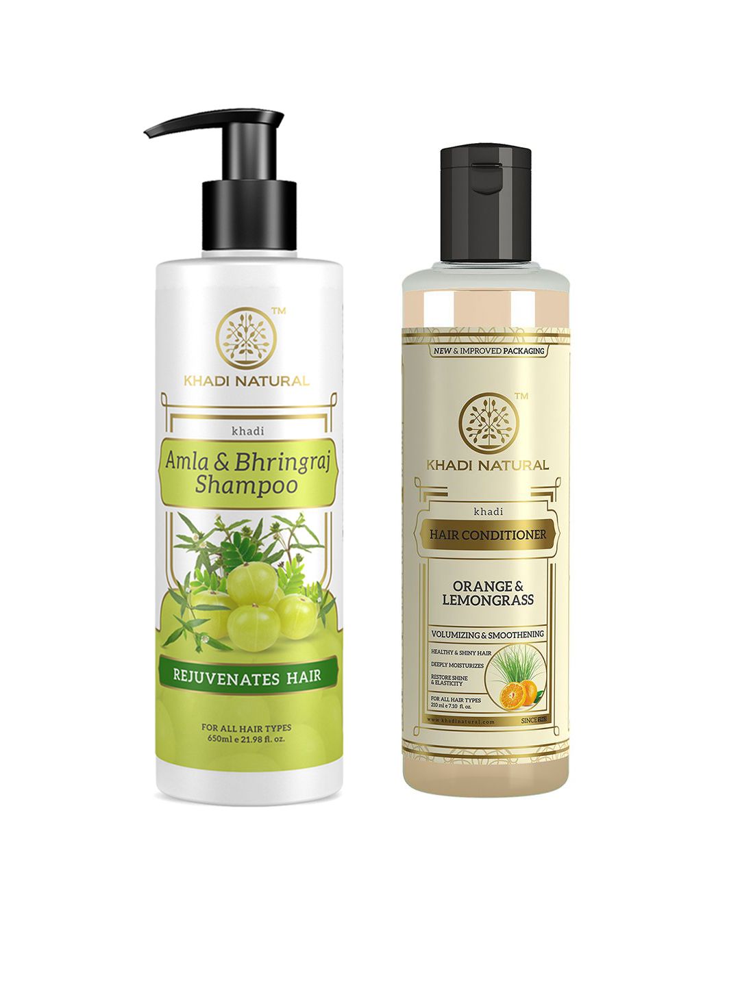 Khadi Natural Set of Orange Lemongrass Conditioner 210ml & Amla Bhringraj Shampoo 650ml-image-32