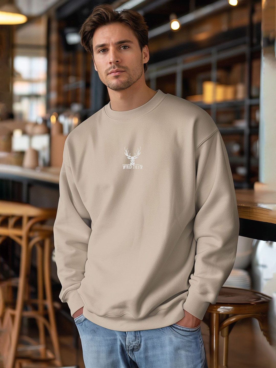 Trendyol Men Printed Round Neck Sweatshirt-picture-38