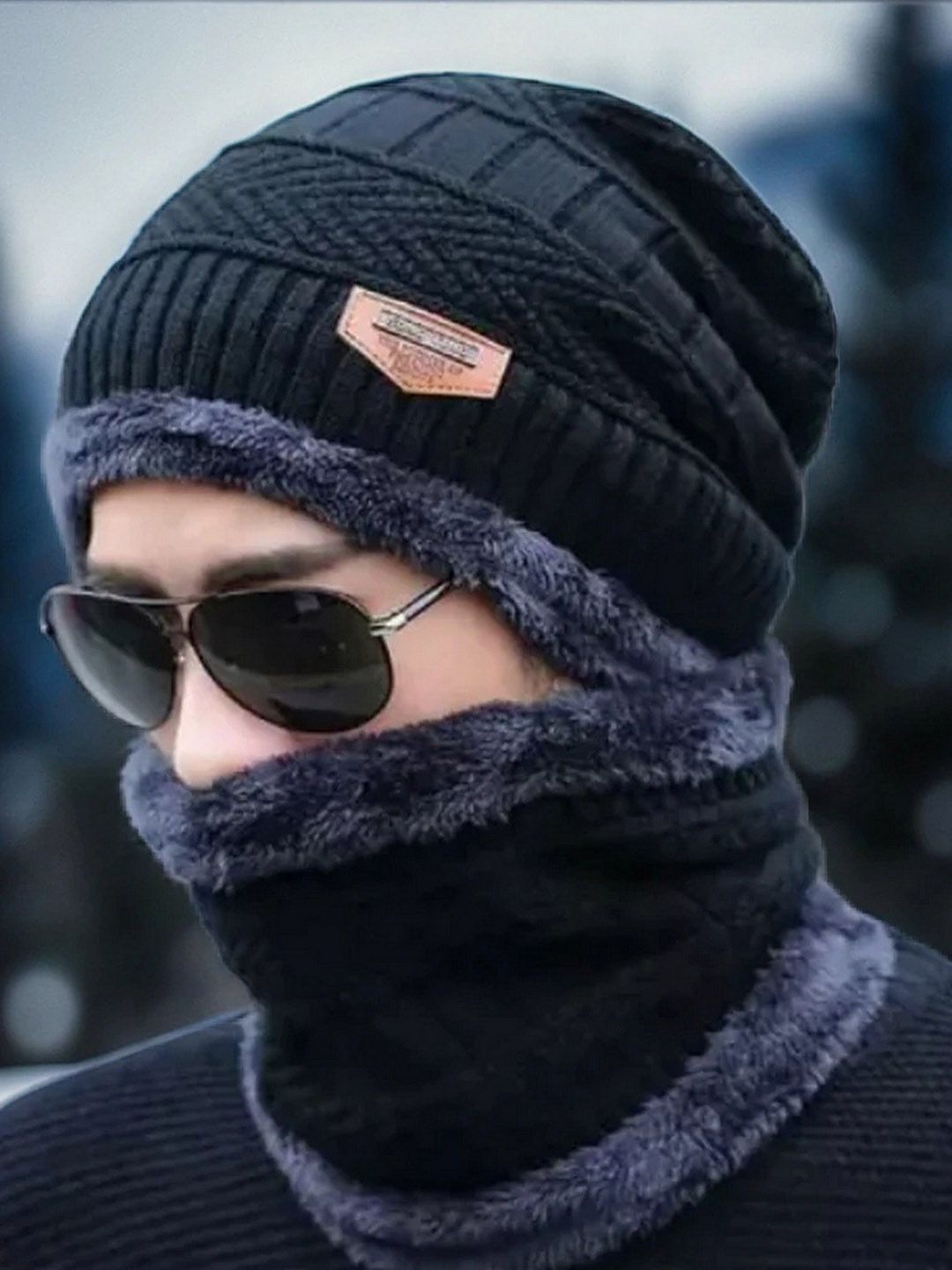 Infispace Unisex Woollen Beanie With Neck Warmer-image-42