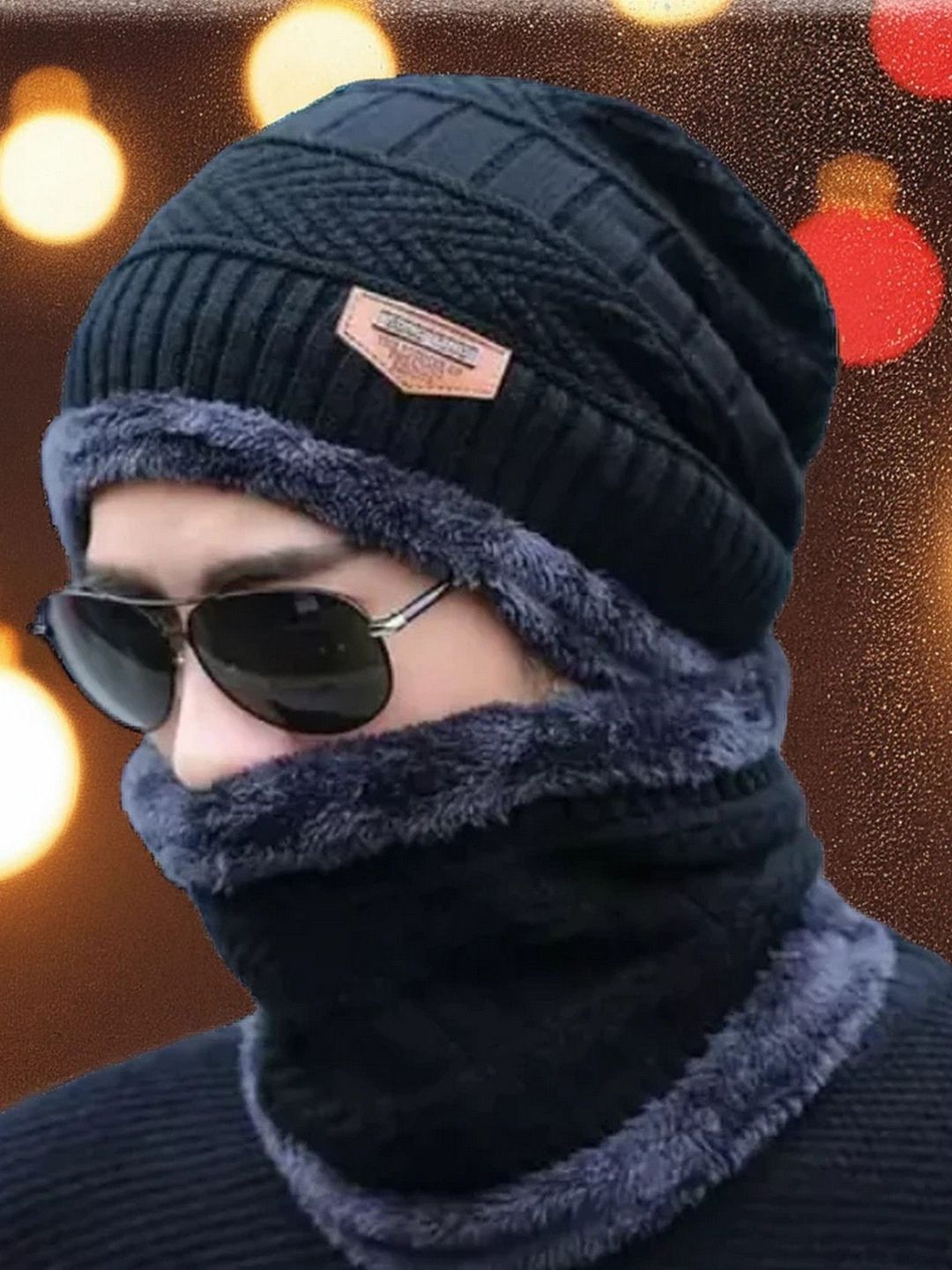 Infispace Unisex Woollen Beanie Cap With Neck Warmer-picture-47