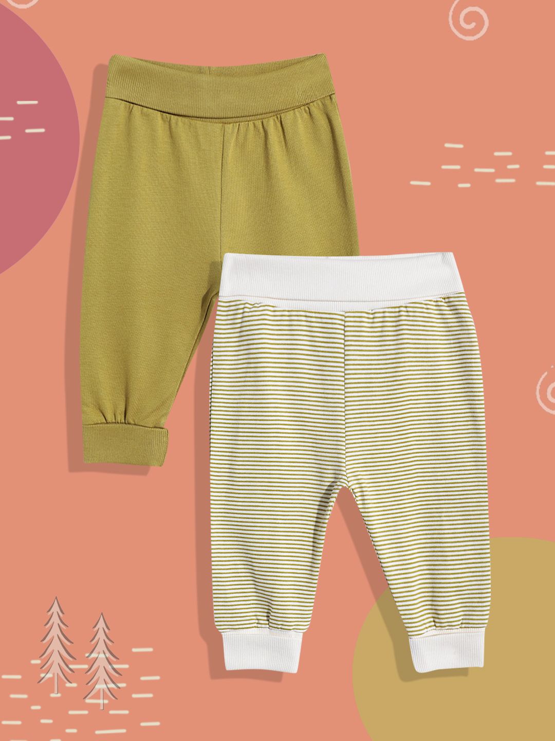 mothercare Infant Pack Of 2 Printed Pure Cotton Joggers-picture-32