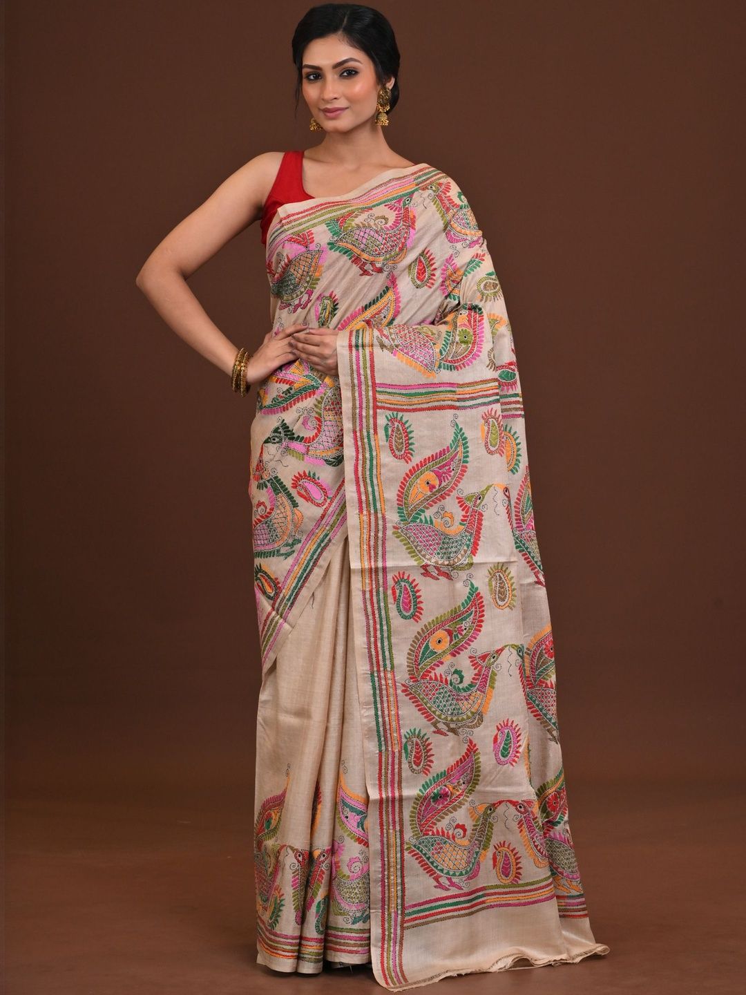 RAM SHYAM collection Ethnic Motifs Embroidered Saree-picture-16