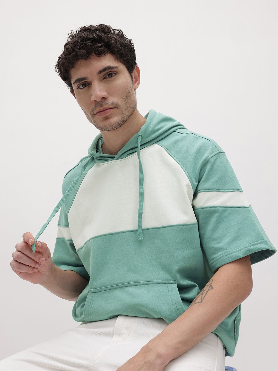 The Roadster Life Co. Hooded Raglan Sleeves Relaxed Swear T-shirt-picture-26