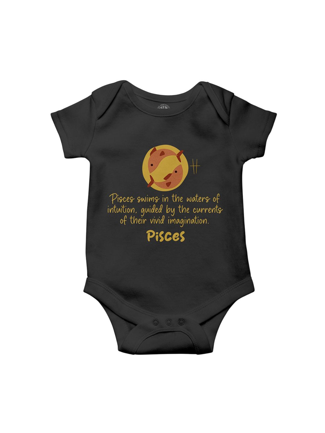 THE PRINT PLATTER Infants Kids Pisces Printed Cotton Envelope Neck Ultra Bio Wash Bodysuit-picture-19