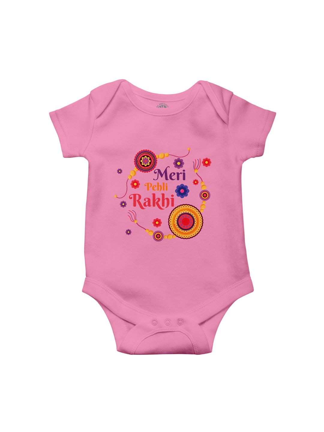 THE PRINT PLATTER Infants Printed Cotton Round Neck Bodysuits-picture-49