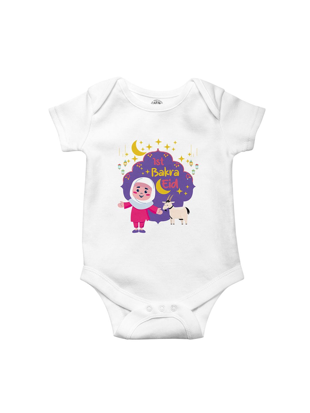 THE PRINT PLATTER Infants Bakra Eid Printed Envelope Neck Ultra Bio Wash Cotton Bodysuit-picture-13