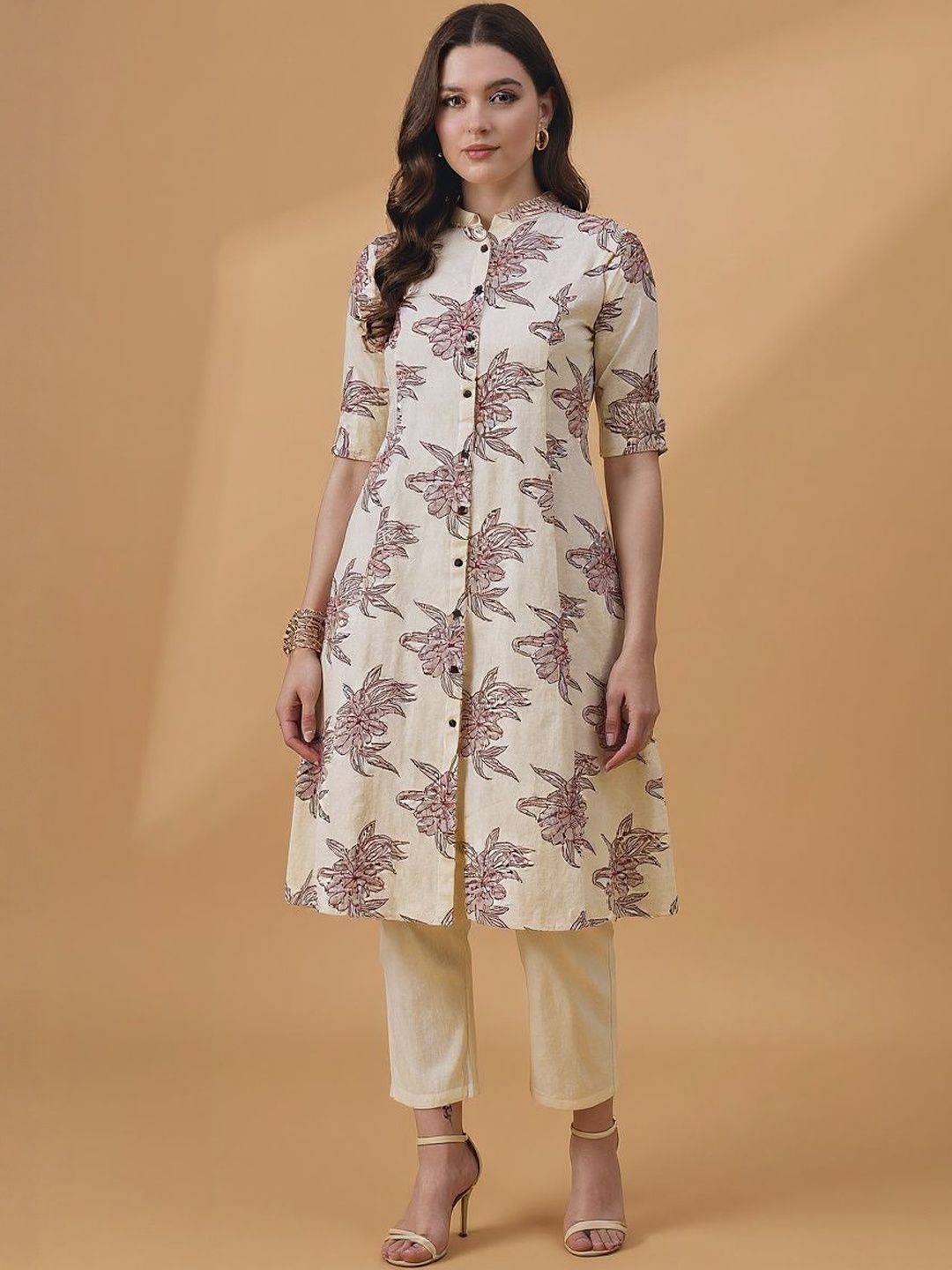 Anouk Rustic Women Floral Printed Festive Pure Cotton Straight Kurta-picture-38