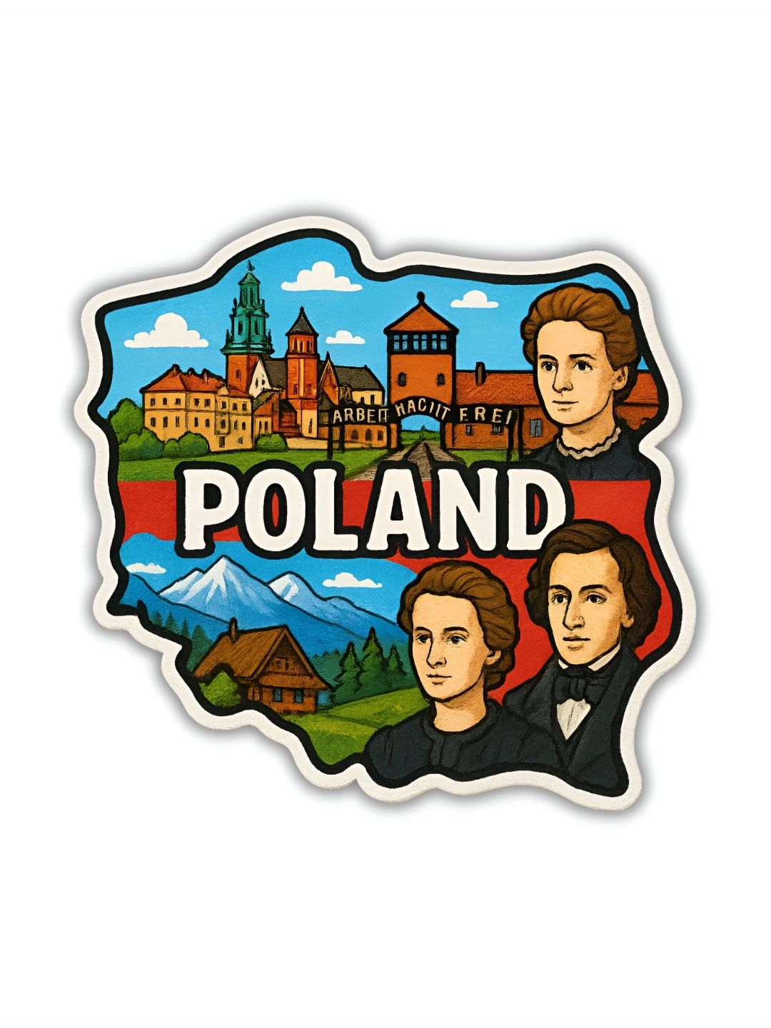 GIFTODAY Blue & Red Poland Printed Decorative Magnet-image-38