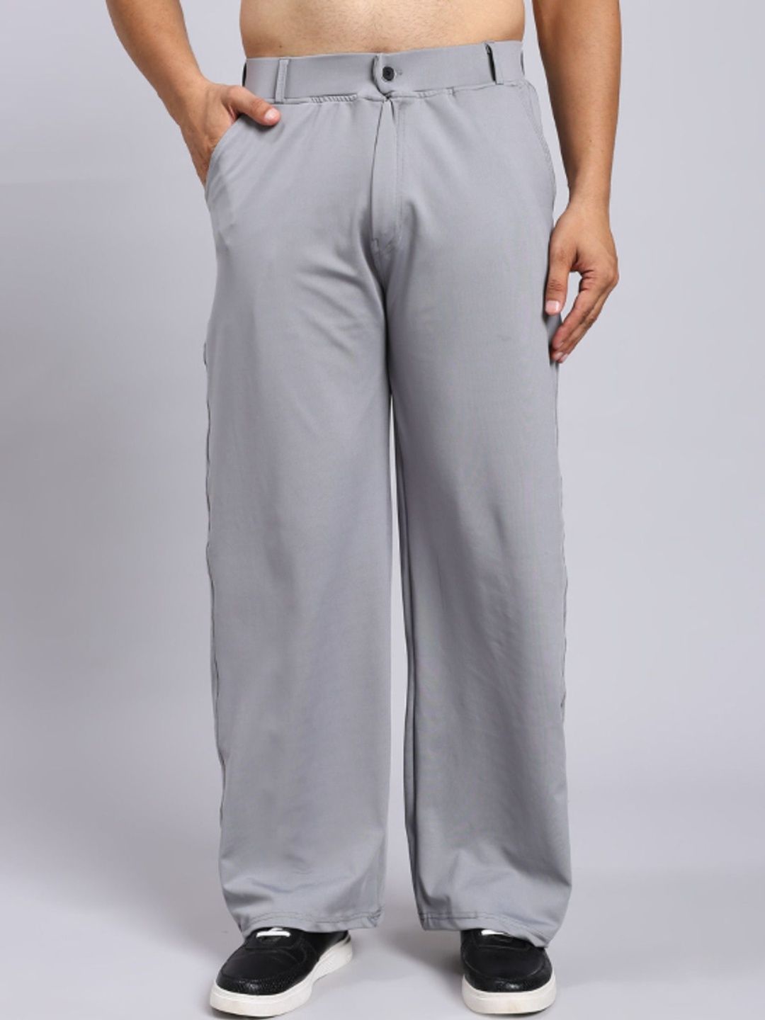 Veltick Men Relaxed Fit Mid Rise Parallel Trousers-picture-12