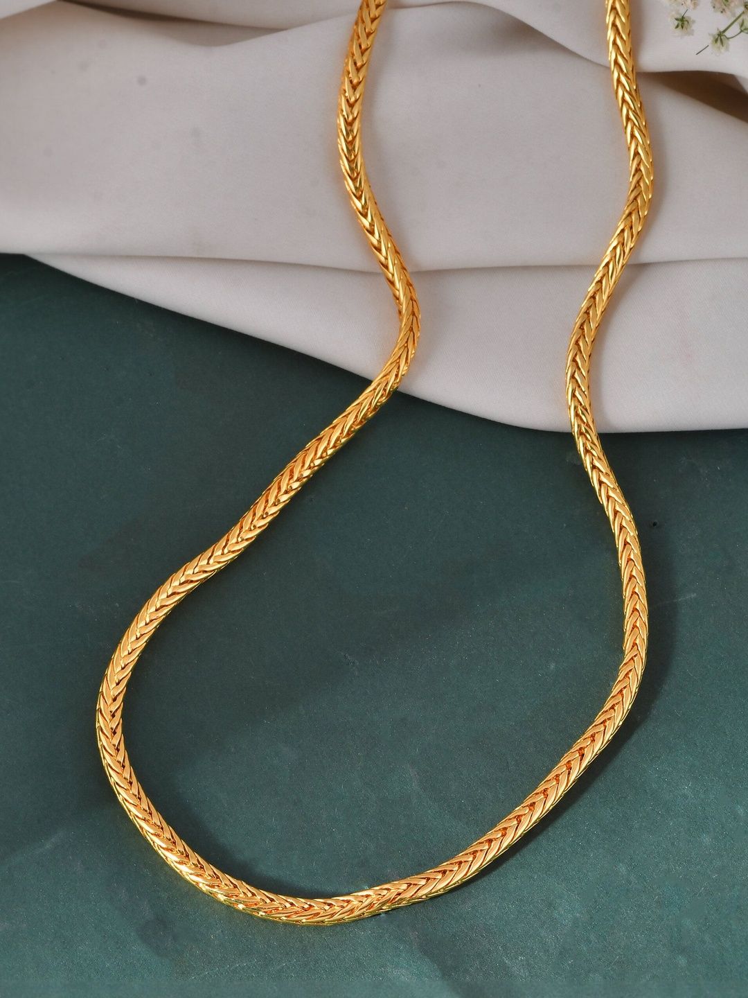 Jewels Nest Men Stainless Steel Gold-Plated Link Chain Minimal Chain-picture-26