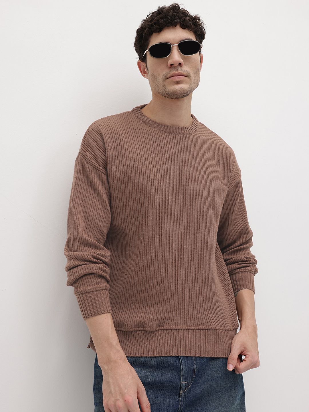 Roadster Ribbed Round Neck Pullover-picture-34