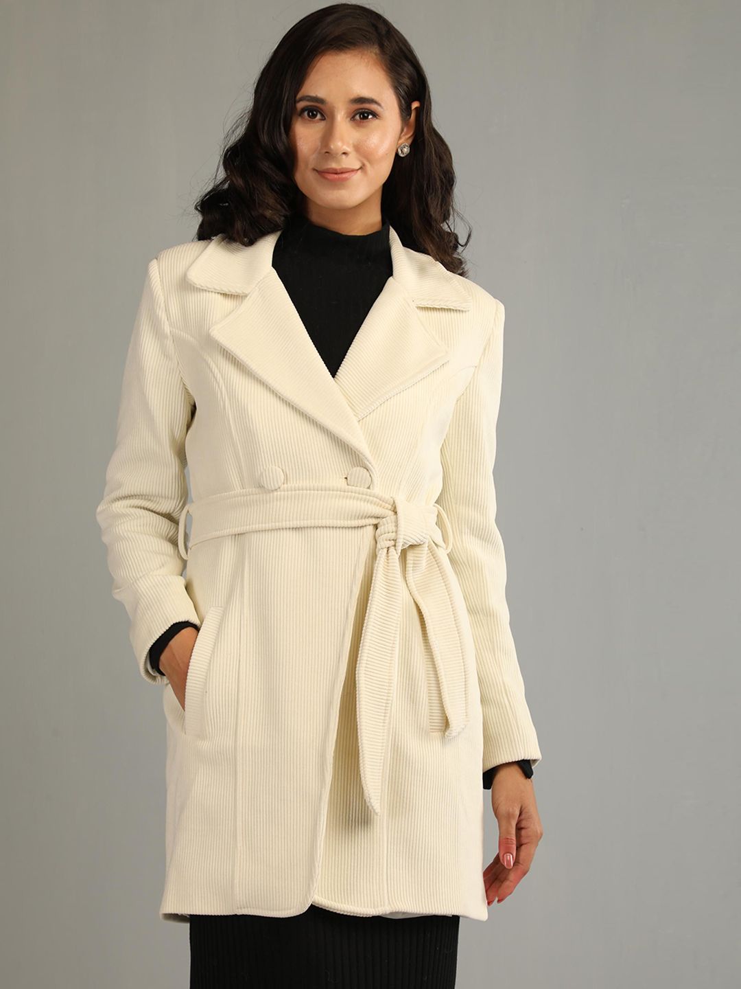HONNETE Women Single-Breasted Stylish Trench Coat-picture-38