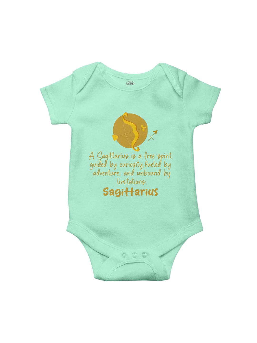 THE PRINT PLATTER Infants Sagitarius Printed Envelope Neck Short Sleeves Cotton Bodysuit-picture-34