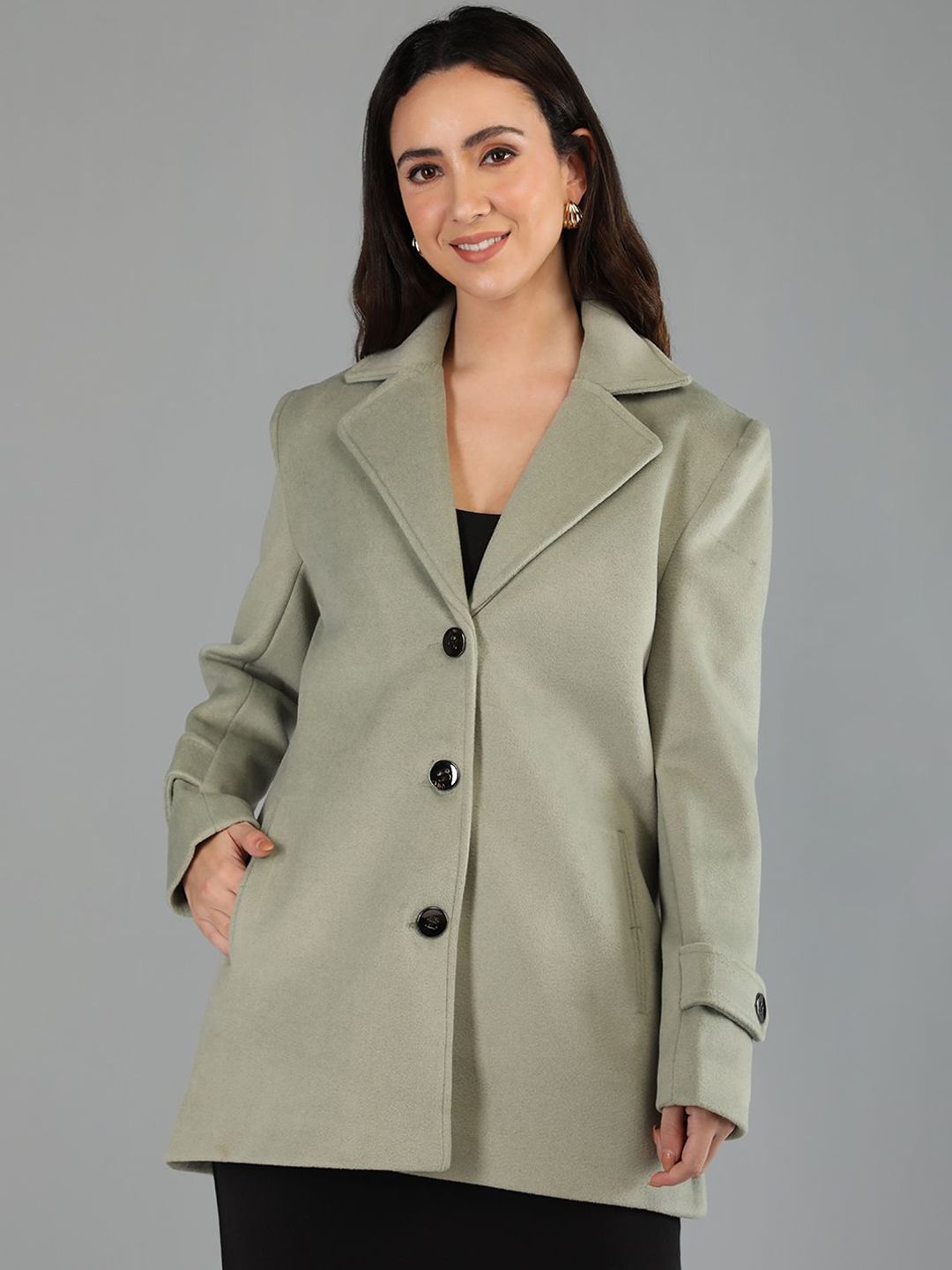 HONNETE Women Single Breasted Regular Fit Winter Coat-picture-40