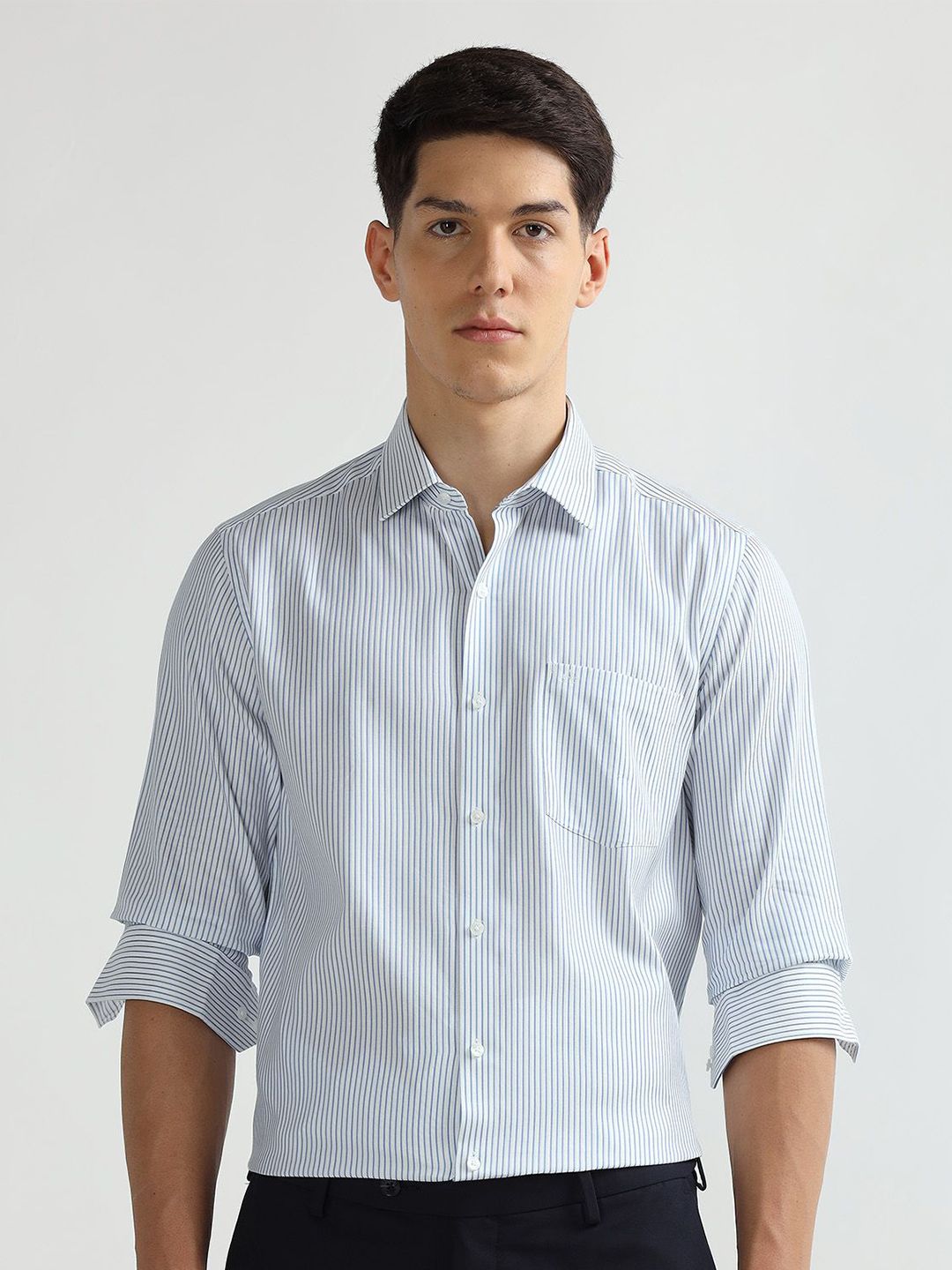 Arrow Men Slim Fit Striped Cotton Formal Shirt-picture-24