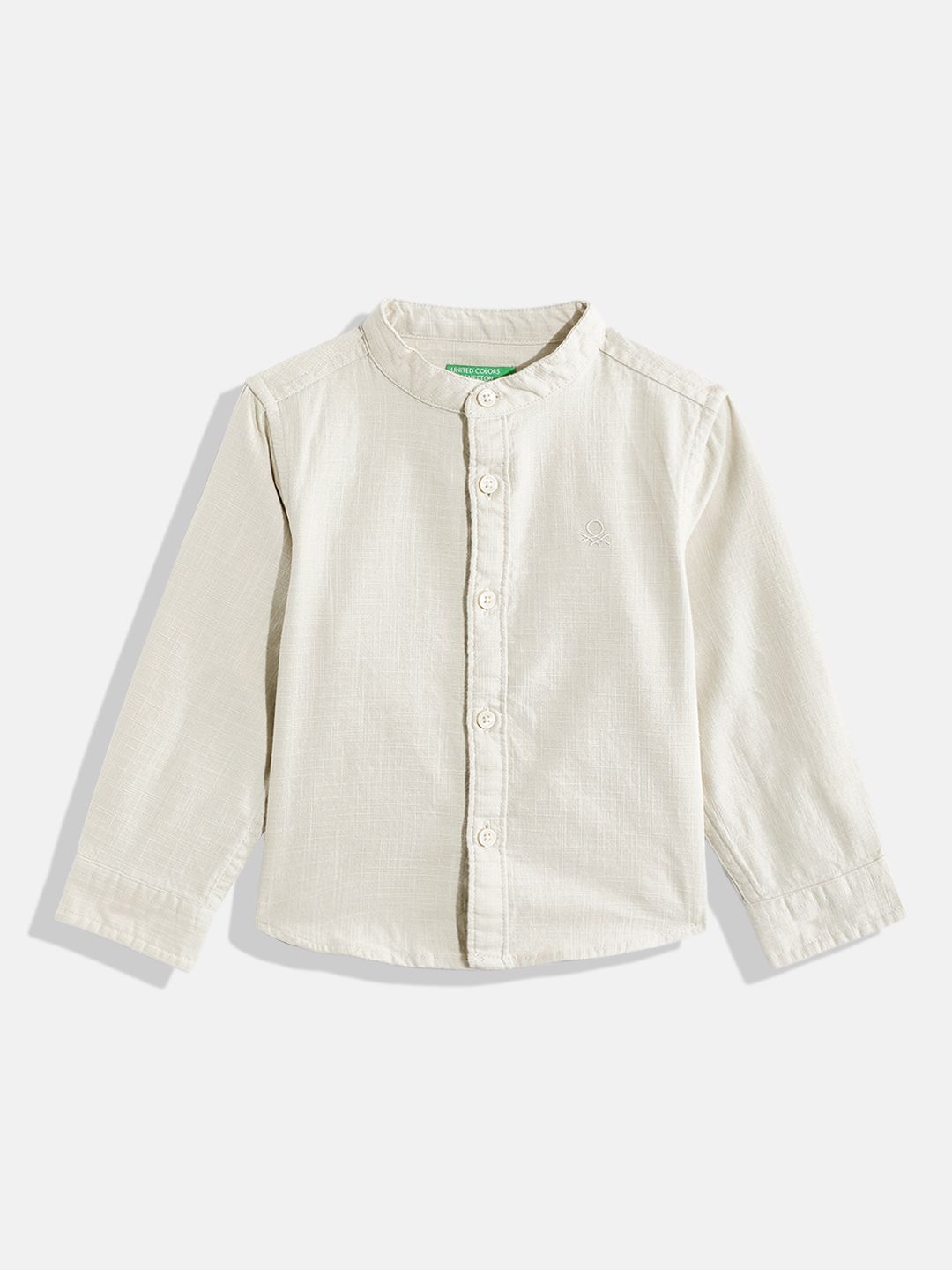 United Colors of Benetton Band Collar Pure Cotton Casual Shirt