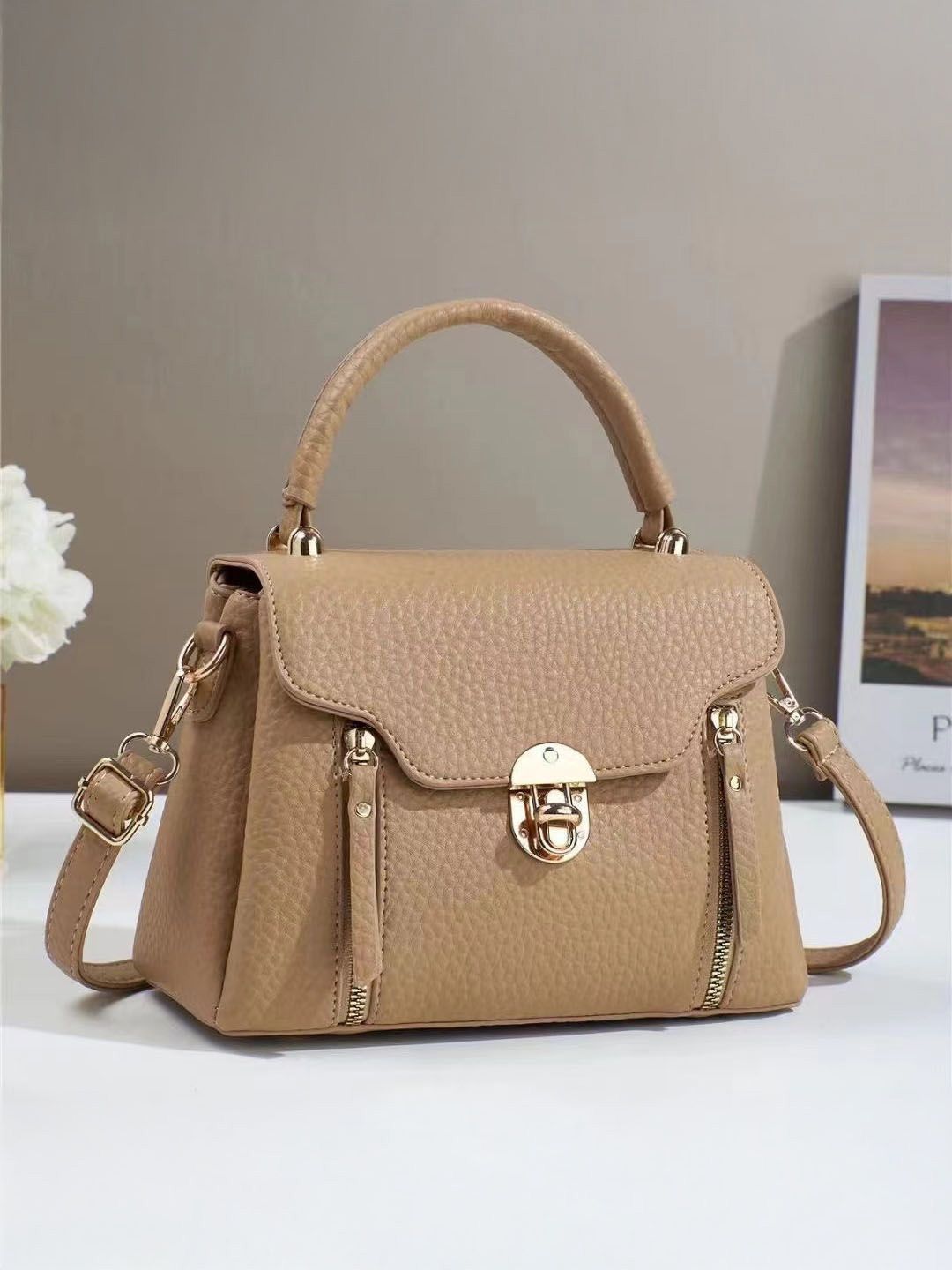 StyleCast Detachable Sling Strap Structured Handheld Handbags-picture-29