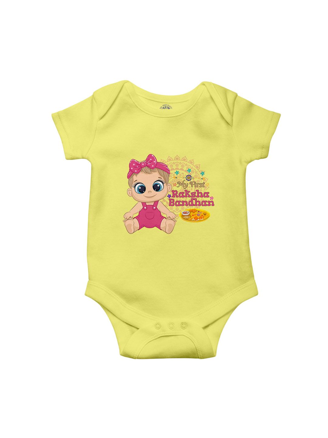 THE PRINT PLATTER Infants Raksha Bandhan Printed Envelope Neck Cotton Bodysuit-picture-23